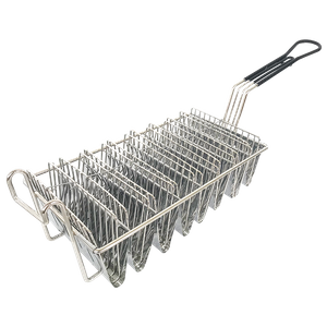 Home Use Kitchen Tool Non-stick Wire Mesh Deep Stainless Steel Fryer Taco Shell Basket