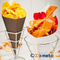 Cookmate high quality metal food grade silver no sauce holder stainless steel frenchfries single cone