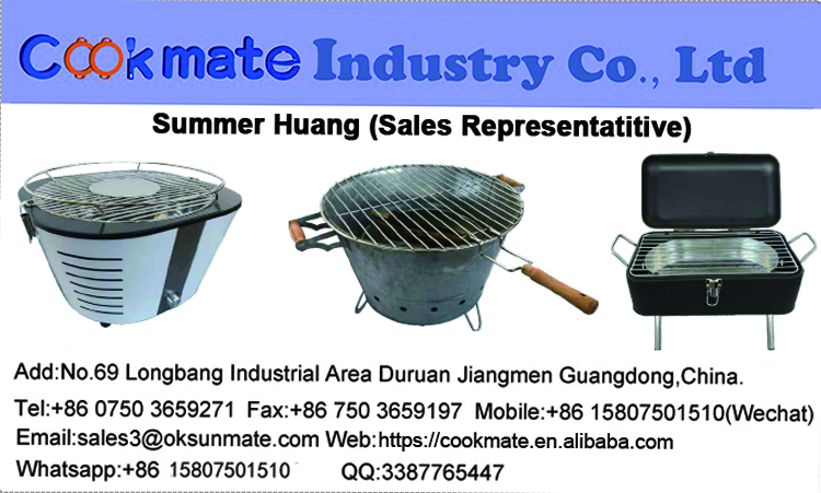 COOKMATE Silver Easily To Use And Clean Portable Galvanized Bucket BBQ Grill