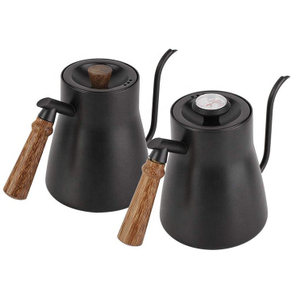 850ml Coffee Kettle Gooseneck with Wooden Handle for Home, Kitchen, Office, Coffee Shop, Tea House