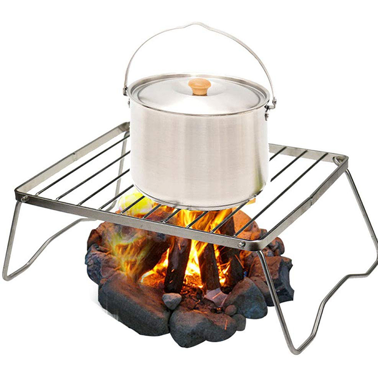 Folding Lightweight Charcoal Barbecue Grill Stainless Steel Backpacker Camp Portable Rack