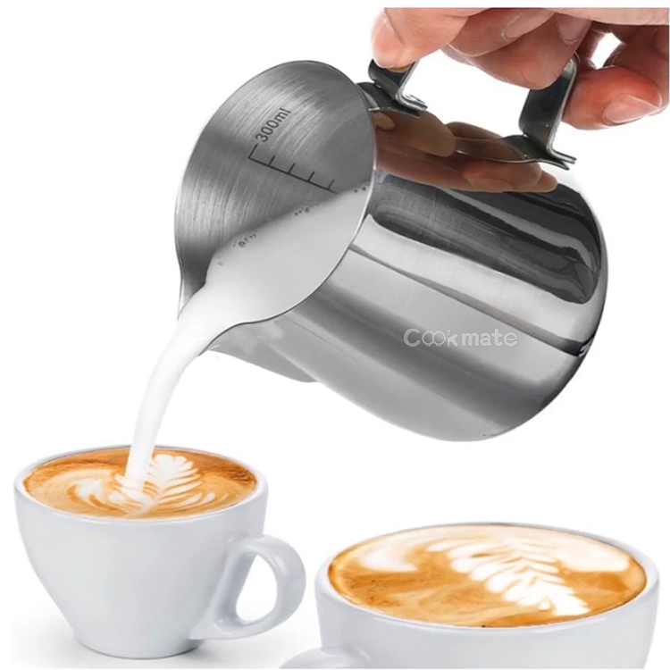 350/500/600ml Latest Milk Pitcher Stainless Steel Coffee Frothing Jug Bubble Tea Cup