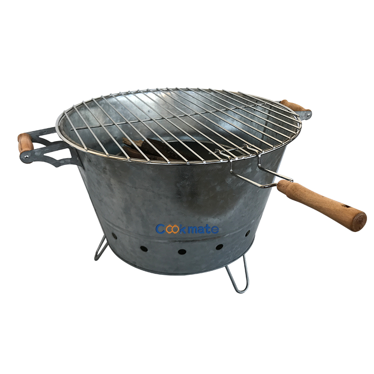 Portable Super Light Weight Indoor And Outdoor Use Iron Smoke Barbecue Grill Bucket