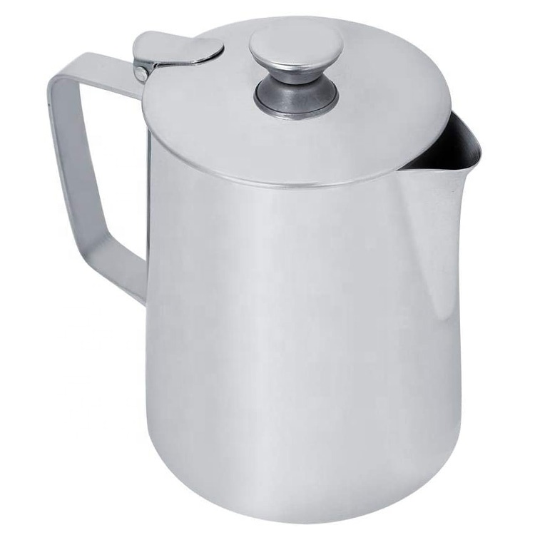 600ml Barista Tool Stainless Steel Milk Frother Pitcher with Lid for Cappuccino