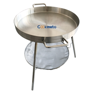 Kitchenware Equipment Outdoor Stainless Steel Mexico Grill Frying Pan With Support
