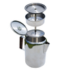 Simple Design Outdoor Kettle Stainless Steel Shiny Spout Kettle with Wooden Handle And Lid for Camping Coffee Brewing And Tea