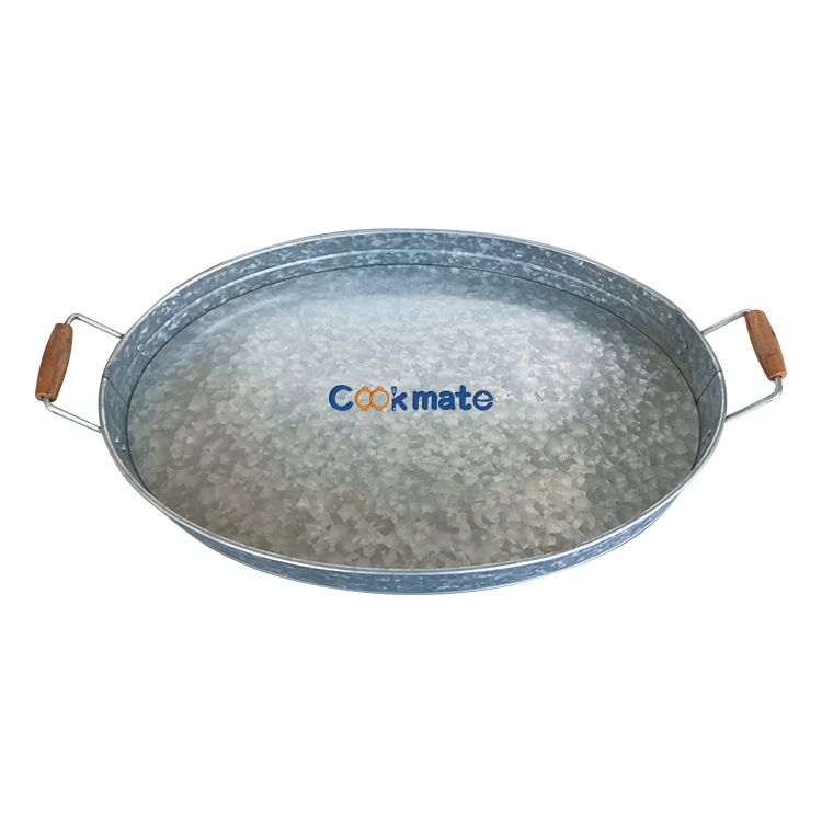 Multifunction Round Shape Metal Material Meal Trays Drink Trays Food Serving Trays