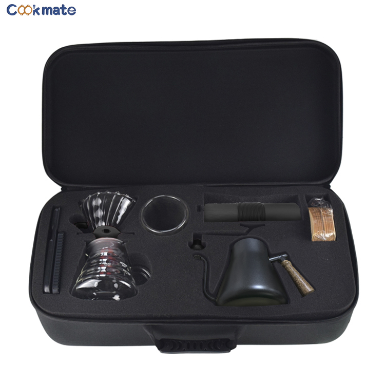 Manual Coffee Grinder Mini Portable Home And Outdoor Kitchen Travel Coffee Maker Group Set with Bag 