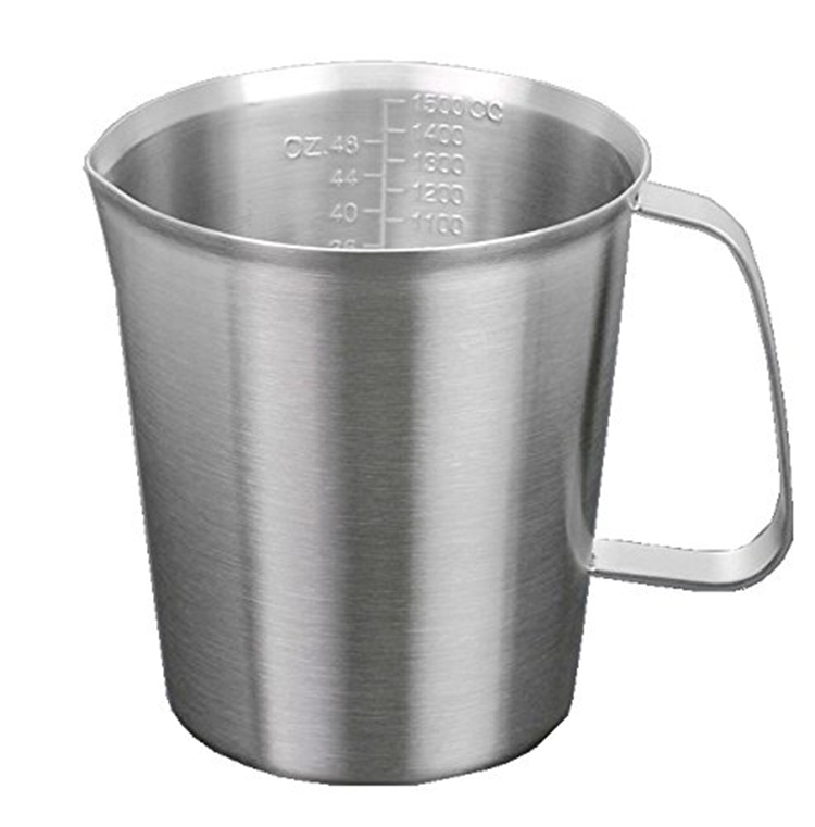 2000 ML Big Capacity Kitchen Stainless Steel Graduated Measuring Cupwide Mouth Silver Tone Griffin Style Beaker
