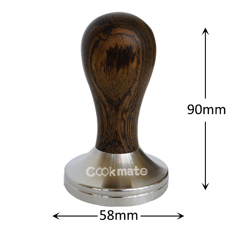 Factory Price Diameter 58MM Caffe Latte Tamper Pull Espresso Hammer With Wood Handle