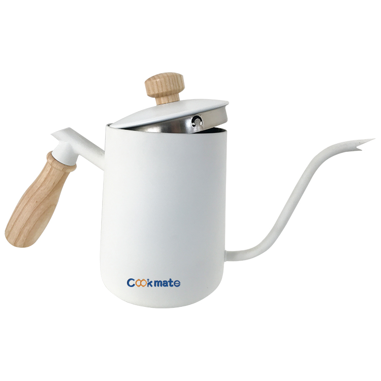 Stainless Steel Gooseneck Tea Kettle Long Narrow Spout Coffee Maker With Solid Wooden Handle