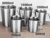 FDA Quality 2L Large Custom Strong Stainless Exquisite Workmanship Steel Milk Frothing Jug Measuring Cup