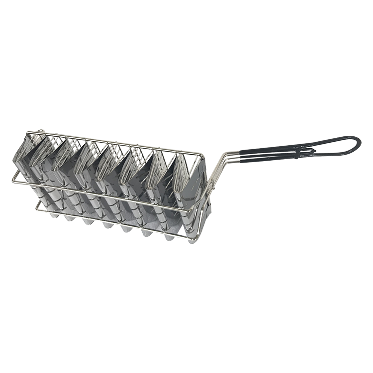 Wholesale Kitchenware Small Tacos Shell Rectangular Deep Fryer Wire Basket