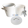 Portable 4L Silver Metal Galvanized Double Walled Ice Bucket With Lid And Scoop