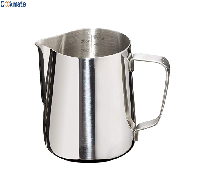 100/150/200/350/600/1000ml Steaming Pitcher Measurements on Both Sides Coffee Creamer Pitcher
