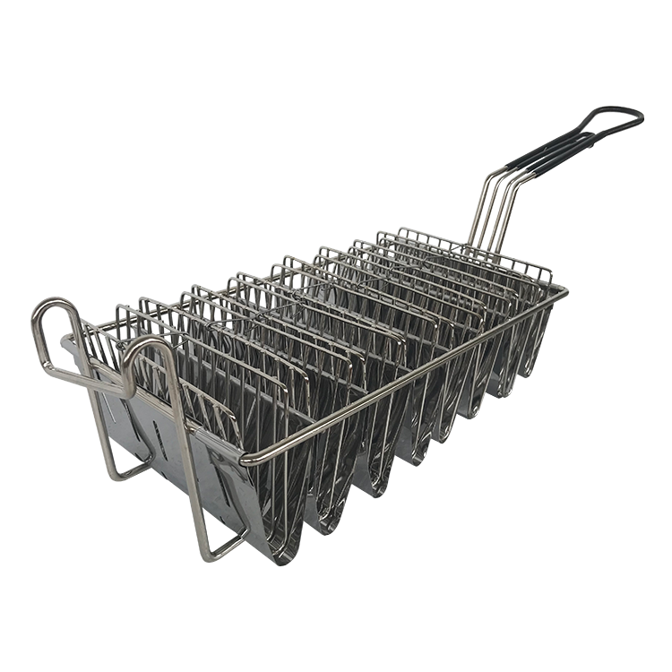 Wholesale Kitchenware Small Tacos Shell Rectangular Deep Fryer Wire Basket