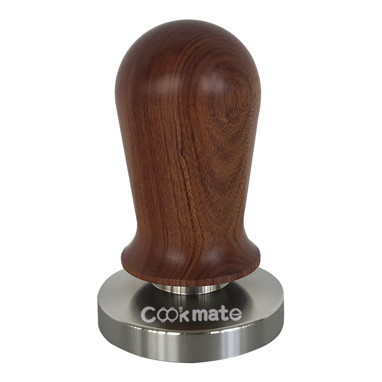 Good Quality Wooden Stainless Steel Coffee Hammer With Spring Loaded Espresso Tamper