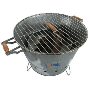 COOKMATE Silver Easily To Use And Clean Portable Galvanized Bucket BBQ Grill