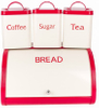 Farmhouse Country Bread Box for Kitchen Metal Food Bread Bin Box Loaf Storage Canister