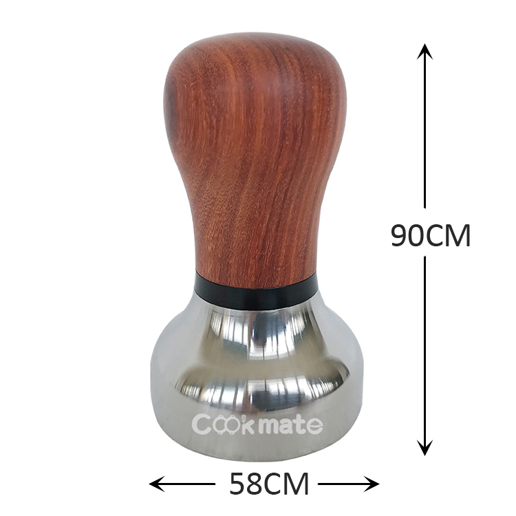 Top Quality Coffeeshop Accessories Calibrated Coffee Stamper With Wood Handle