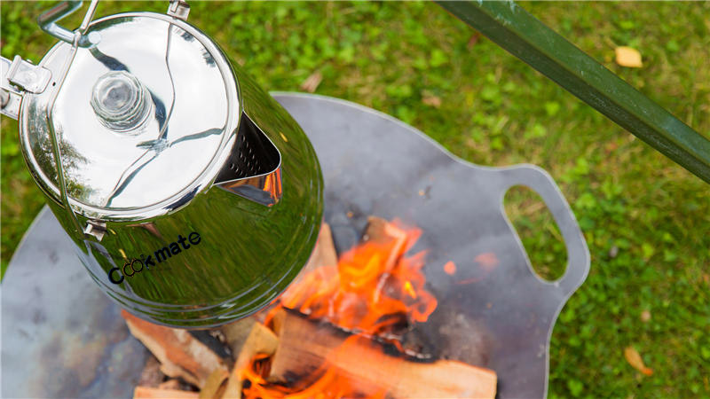 Outdoor Camping Tea Kettle Stainless Steel Hiking Pot Portable Percolator Coffee Pot with Handles And Lids for Camping Picnic