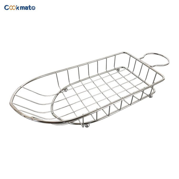 Cheap Price Stainless Steel 201 Bread Wire Mesh Basket Taco Shell With Ketchup Cup