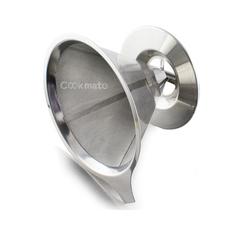 Health Material Stainless Steel Pour Over Reusable Coffee Filter Refillable Coffee Dripper