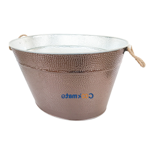 High Quality Metal Champagne Beer Ice Bucket Barrel Steel Tub for Iced Insulation China Factory