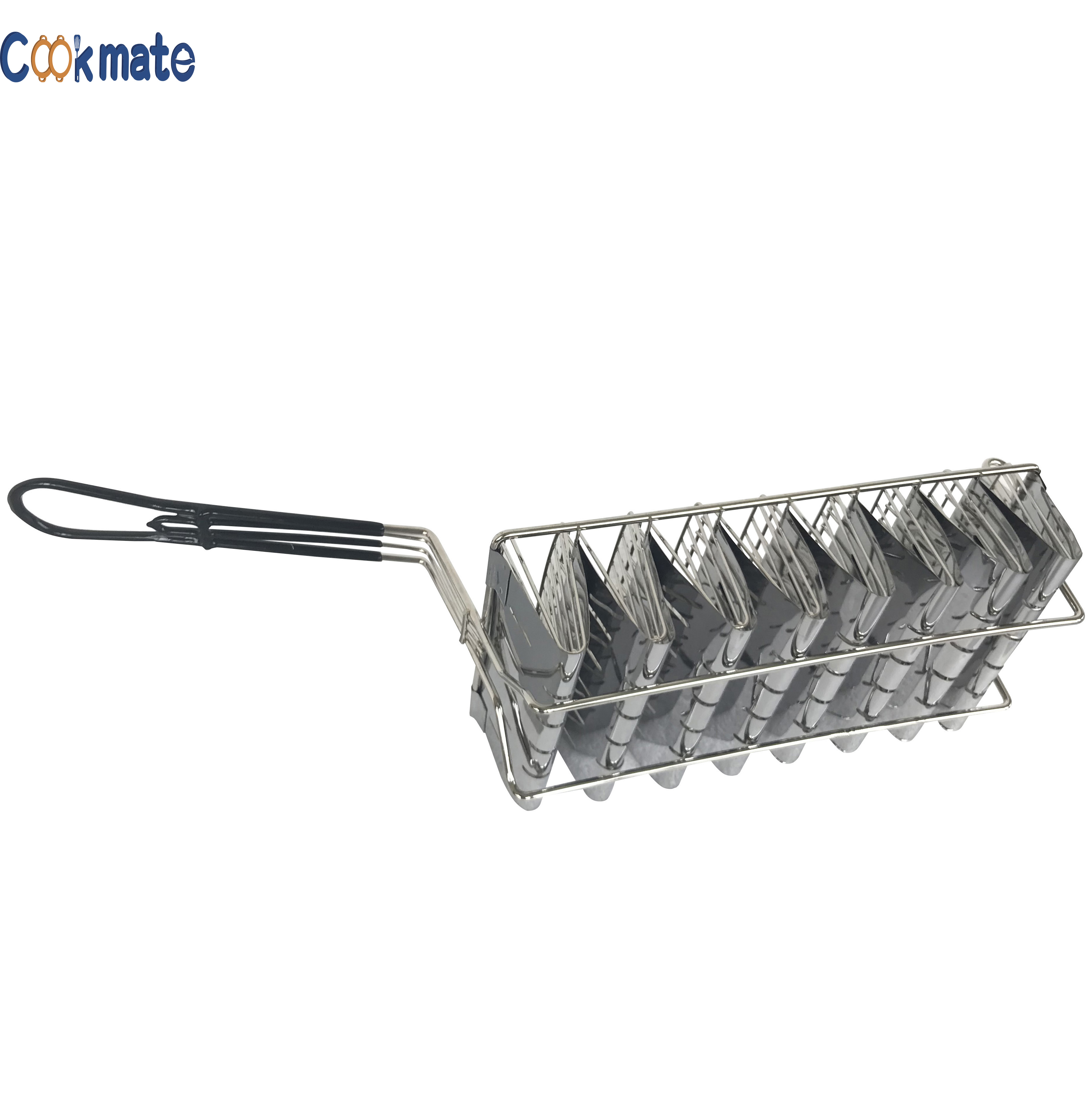 Commercial Air Tostada Frying Boiling 8 Mould Mexican Shell Deep Fryer Basket Cesta Taco Shell Machine