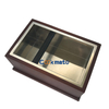 Durable Stainless Steel With Wooden Base Rectangle Coffee Grind Espresso Dump Bin Wood Base Knock Box