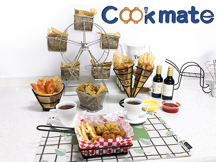 Cookmate Wire Mesh Stainless Steel Chips Basket French Cone Food Serving Basket
