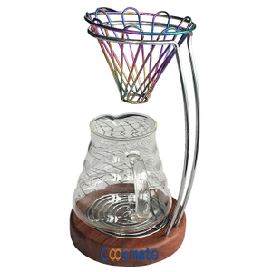 Hot Selling Coffee Infuser Stand V60 Filter Cup Holder Coffee Dripper Rack With Wood Base