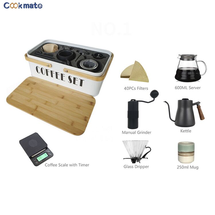Do DIY Nice Portable Coffee Gift Box Set V60 Dripper Set Bean Grinding Machine Coffee & Tea Sets