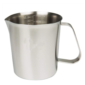 500ml Scale Silver Food Grade Stainless Steel Measuring Cup Milk Cup