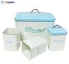 Carbon Steel Safty Countertop Space Saving Bread Bin Loaves Storage Tins And 3 Pieces Kitchen Canister Set Tight Fitting Lids