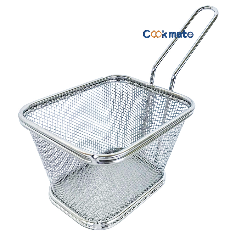 COOKMATE Perfect Size For Hotel And Restaurant Fryer Baskets Strainer Stainless Steel Fry Basket