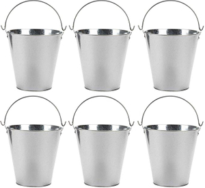 Round Galvanized Buckets with Handle for Beer And Drinks Flower Pot Wine Bucket