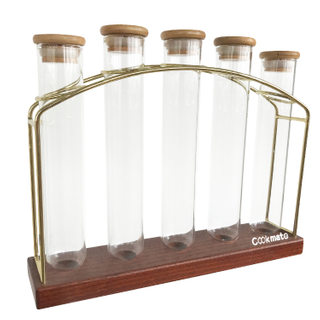 Wooden Coffee Beans Flower Tea Test Tube Sealed Storage Container Stand Display Rack