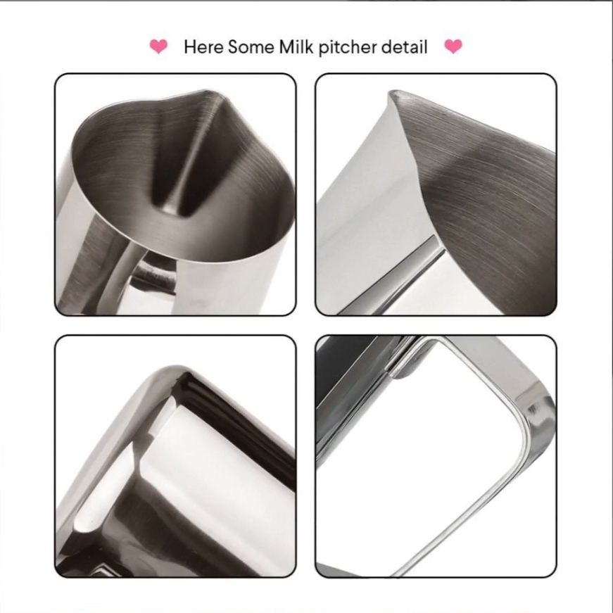 Kitchen Gadgets Extra Large Sharp Spout Latt Art Milk Jug Froth Milk Pitcher