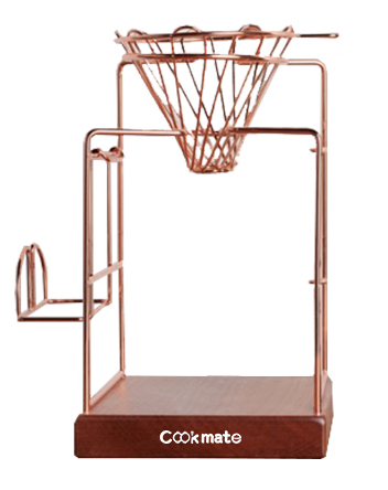 Stainless Steel Slow Drip Coffee Filter Espresso Maker Tool Percolator Frame With Wooden Base