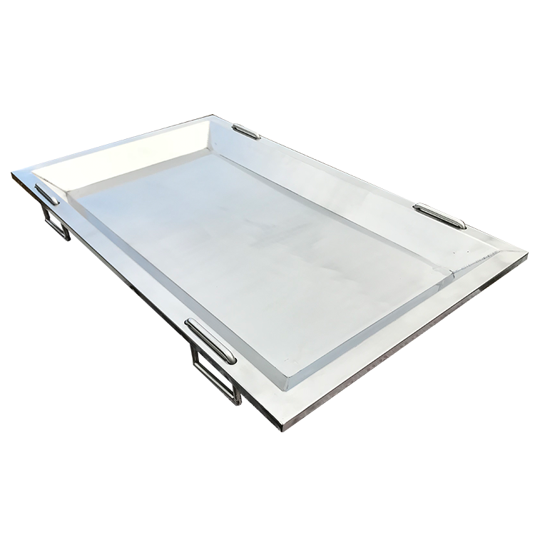 Outdoor Camping BBQ Stainless Steel Cooling Kitchen Pan Rectangle Silver Serving Tray