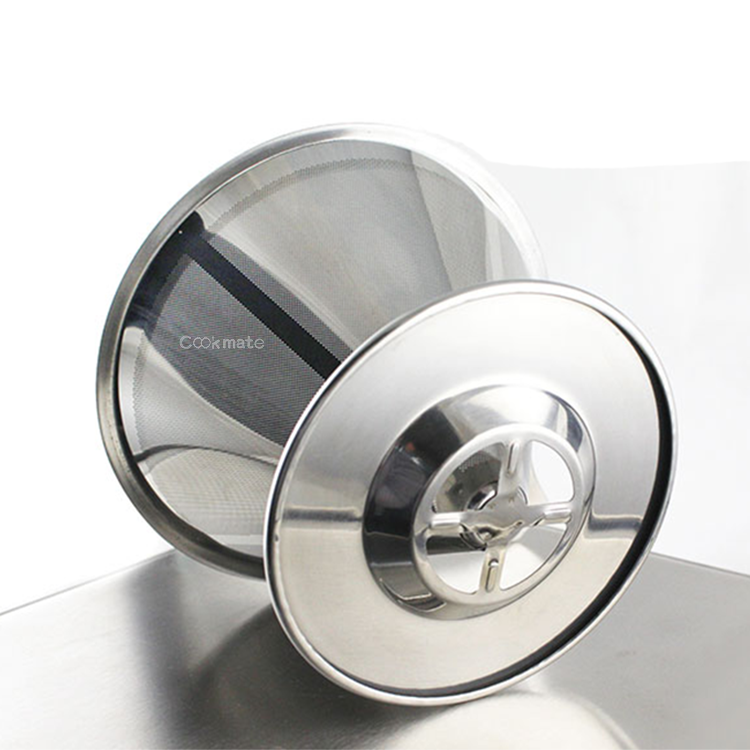 Hot Sale Stainless Steel 2-4 Cups Pour Over Coffee Filter Cone Coffee Dripper